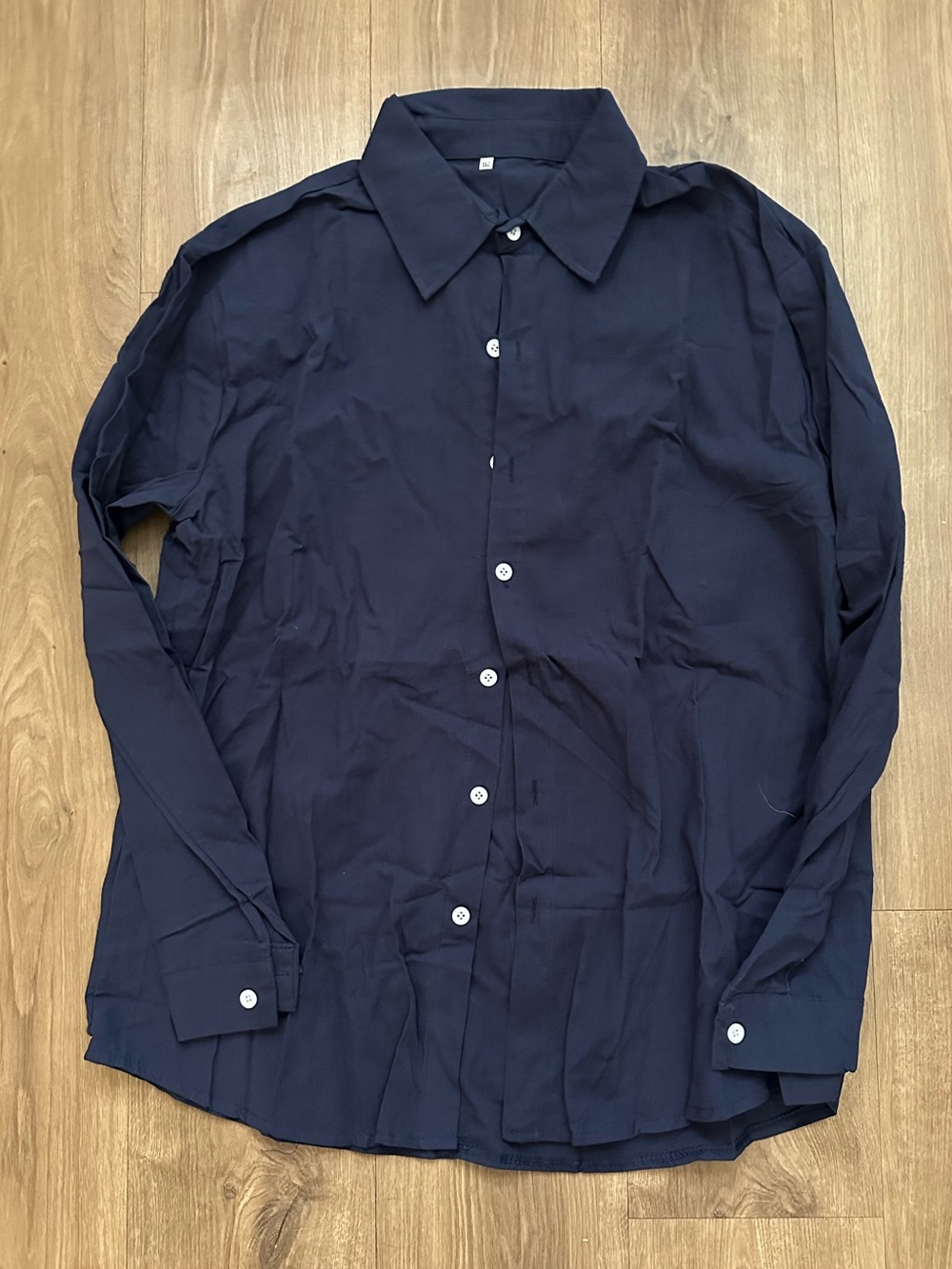 Navy Linen Button Down